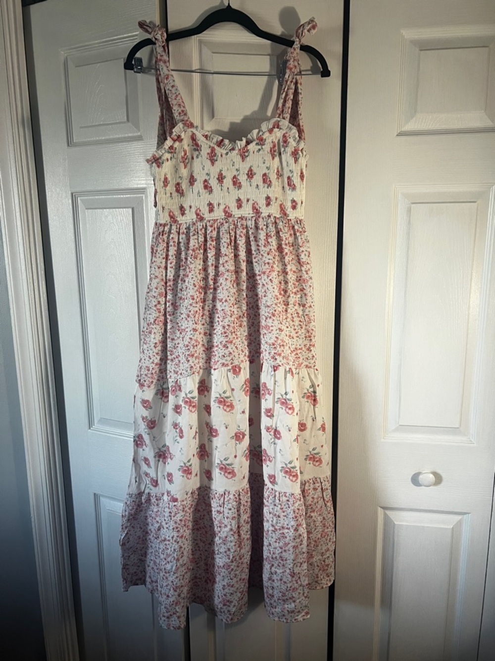Trixxi Cream Maxi Dress with Pink Floral Print